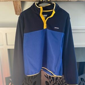 Lands' End Black and Blue Fleece with Yellow Trim